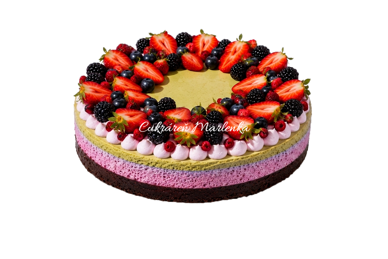 Veganská torta pistácia-malina 2